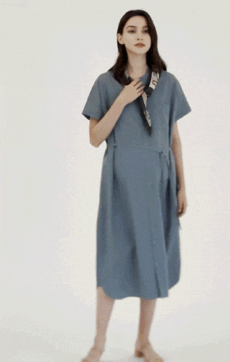 Cotton Maternity & Nursing Shirt Dress