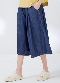 Drapey Denim Maternity Culottes Pants, , hi-res