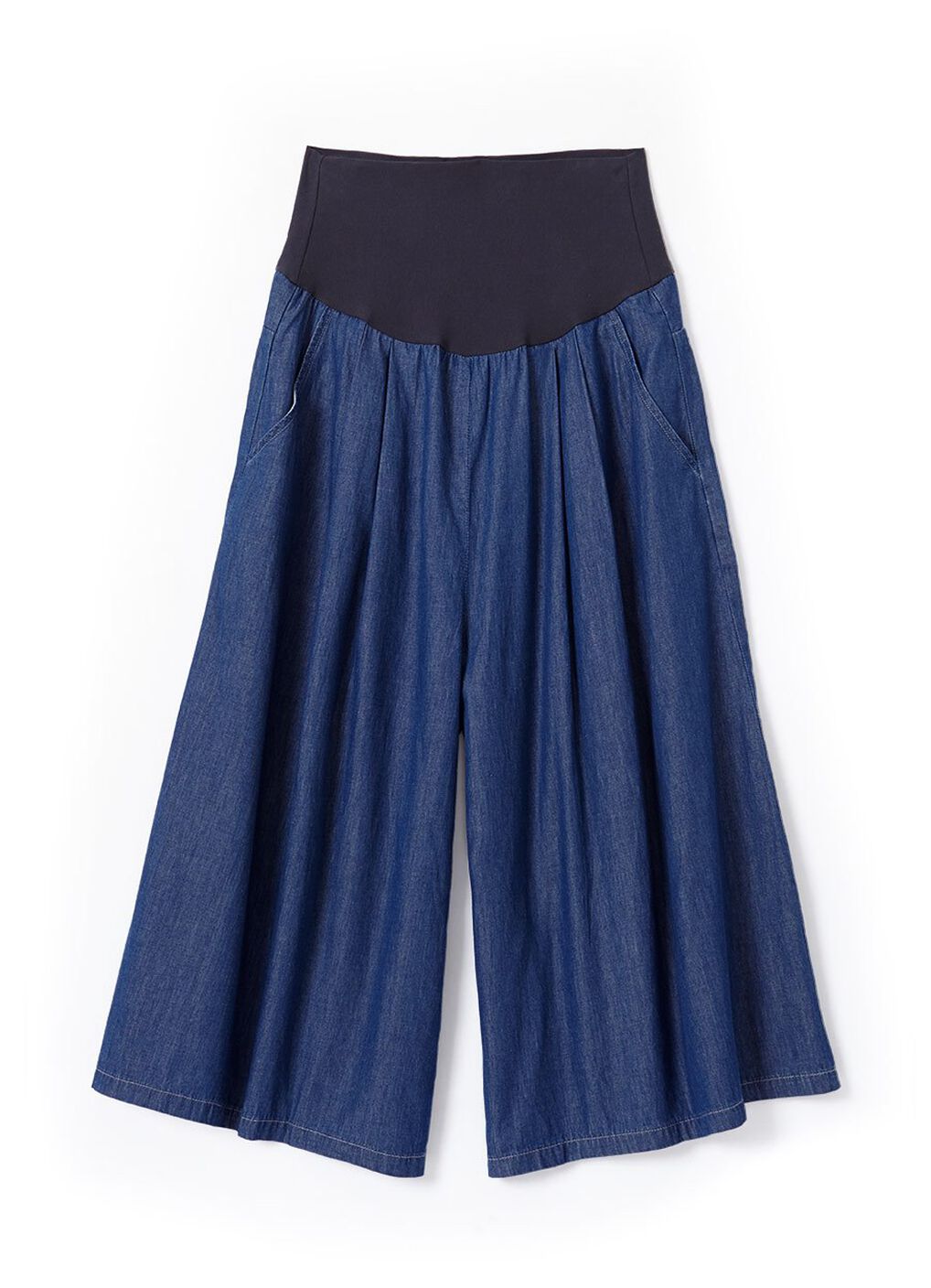 Drapey Denim Maternity Culottes Pants, , hi-res image number 5