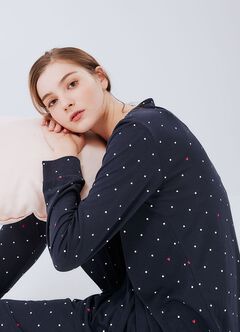 Mickey Dotty Maternity & Nursing Pyjama Set, Navy, hi-res