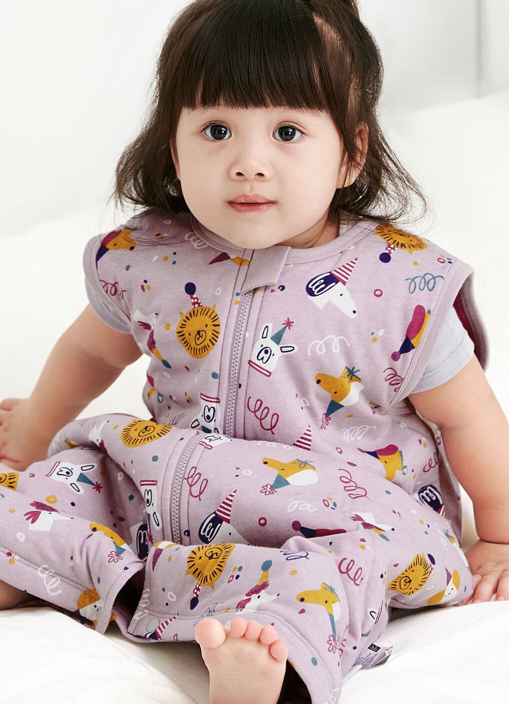 Lightweight Optimum Temp. Sleep Suit-Doggie Party, Purple, hi-res image number 3