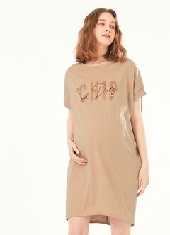 Disney Chip & Dale Maternity & Nursing Long Top, Khaki, hi-res