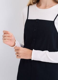 2 in 1 Maternity & Nursing Spliced Dress, Navy, hi-res