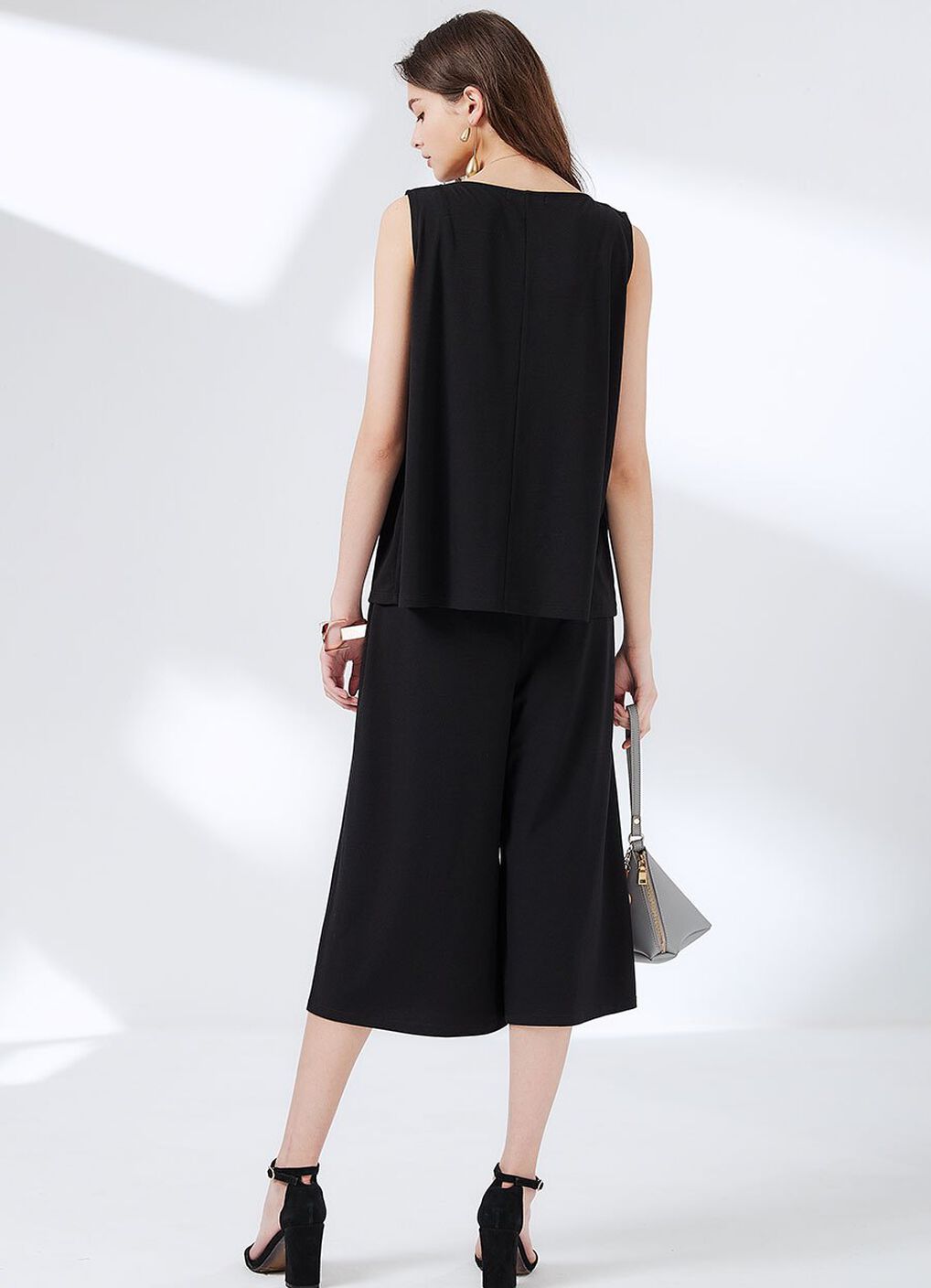 Maternity & Nursing Top Plus Wide Leg Pants Co-Ord Set, Black, hi-res image number 4