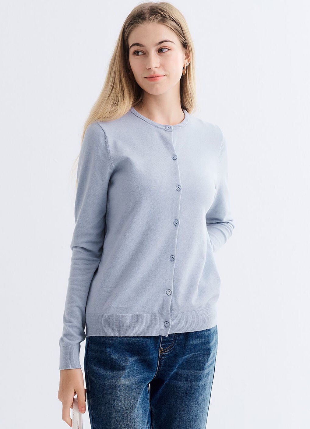 Knitted Crew Neck Maternity & Nursing Cardigan, , hi-res image number 0