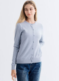 Knitted Crew Neck Maternity & Nursing Cardigan, , hi-res