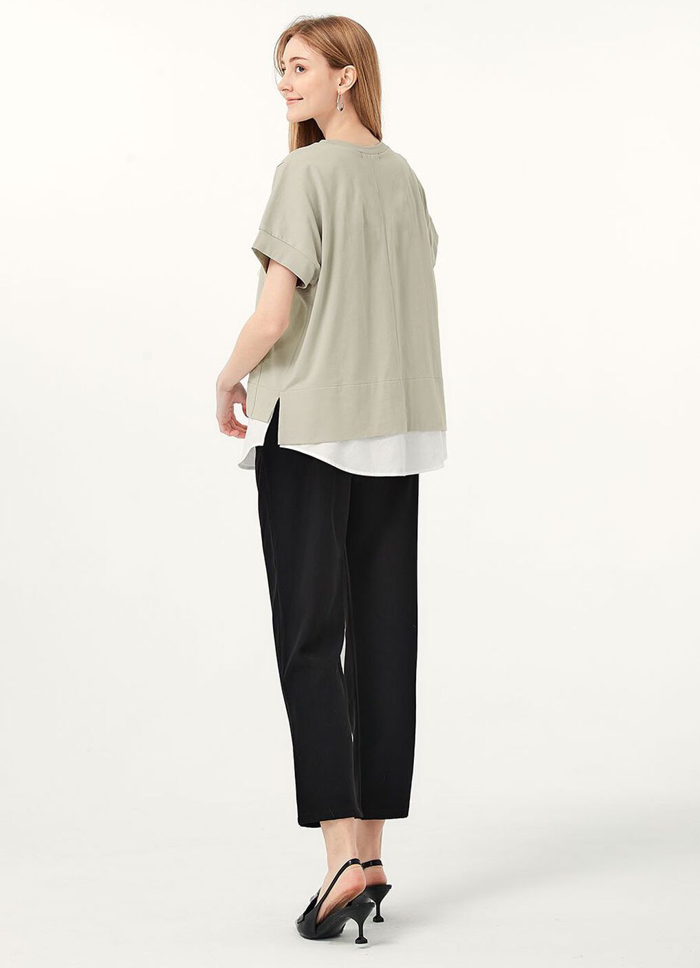 Cropped Maternity Slim Pants, Black, hi-res image number 5