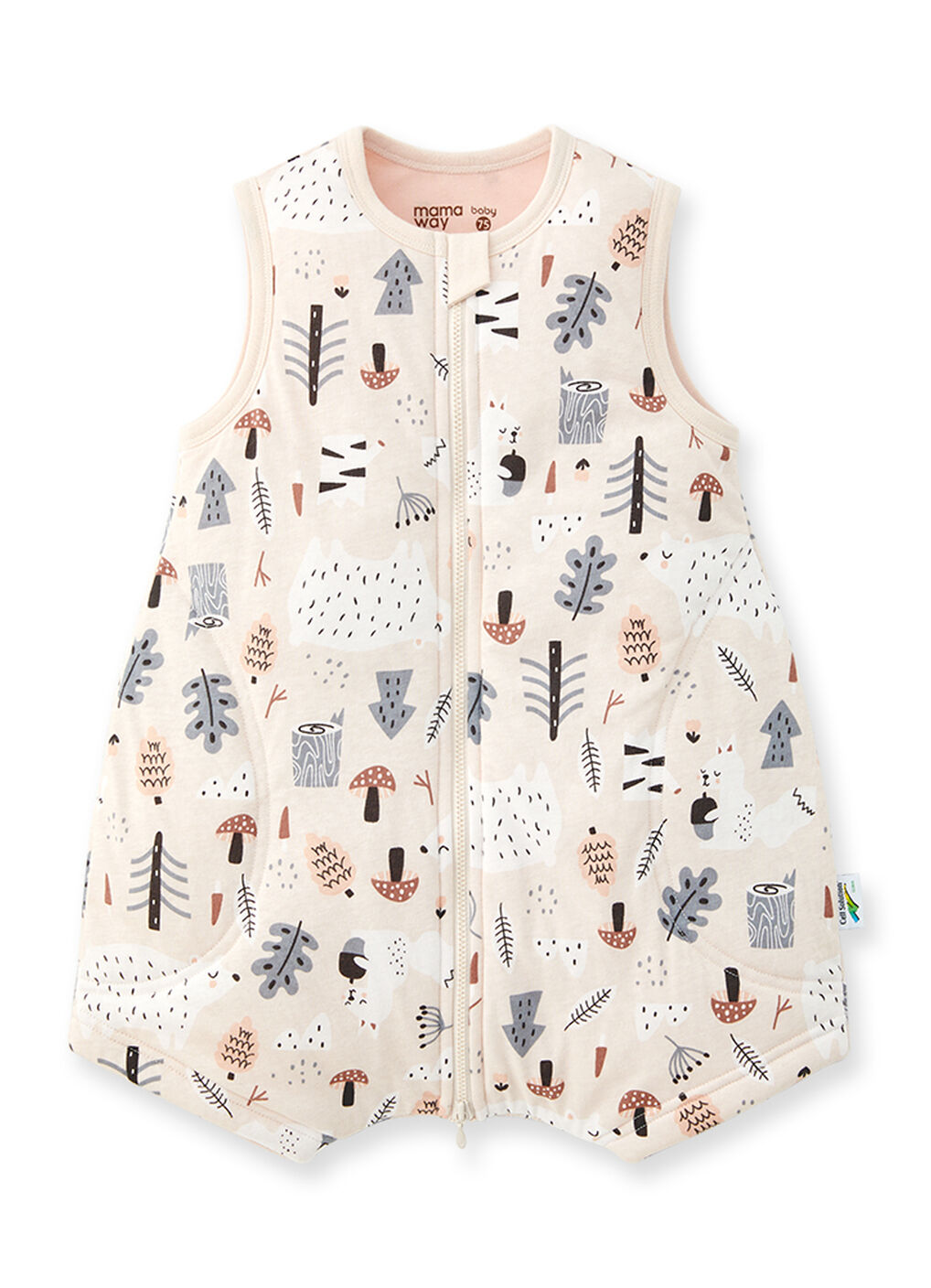 Lightweight Optimum Temp. Sleep Suit-Forest Family, Orange, hi-res image number 0