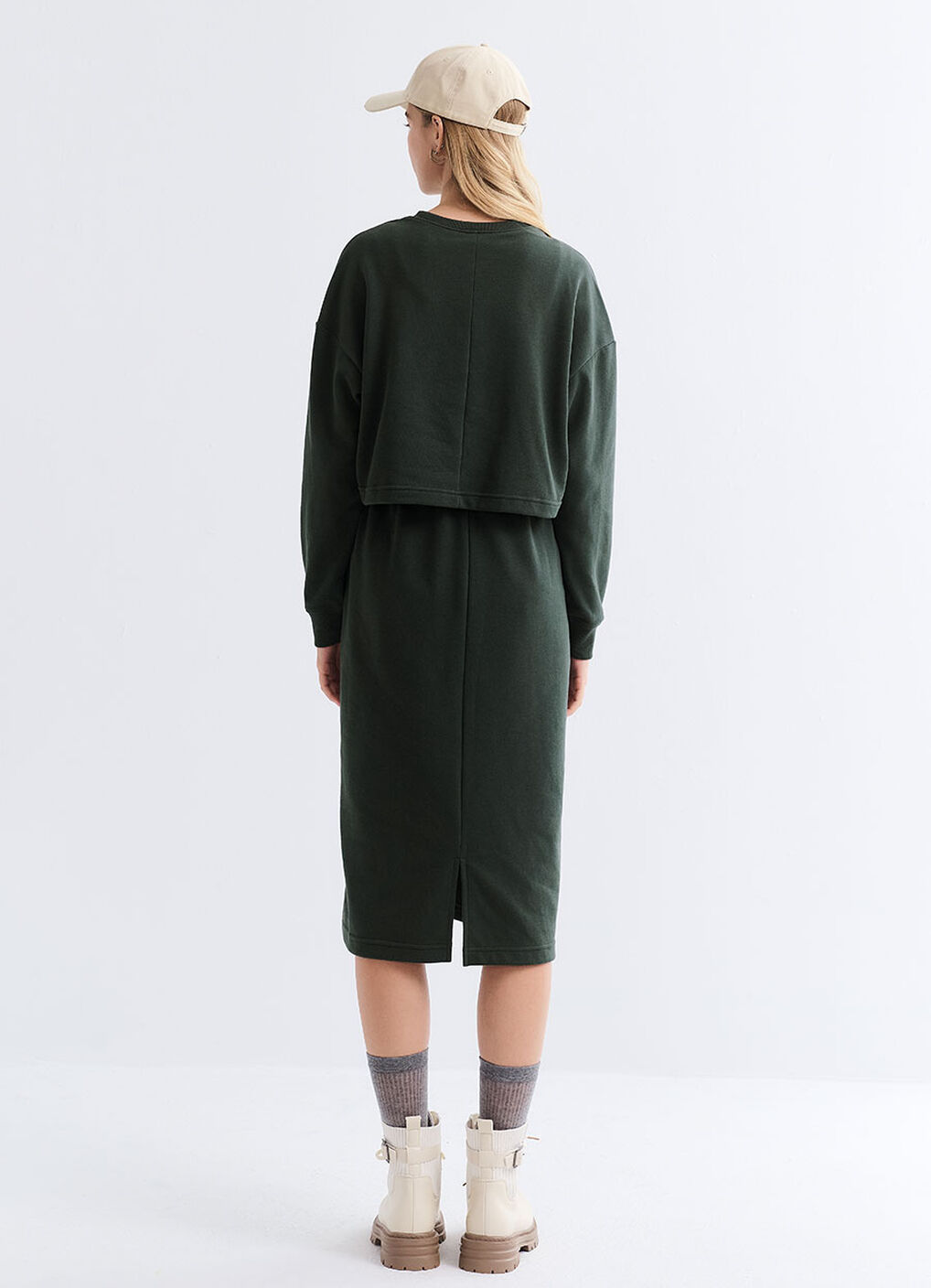 Back Slit Maternity & Nursing Two-Piece Dress, , hi-res image number 4