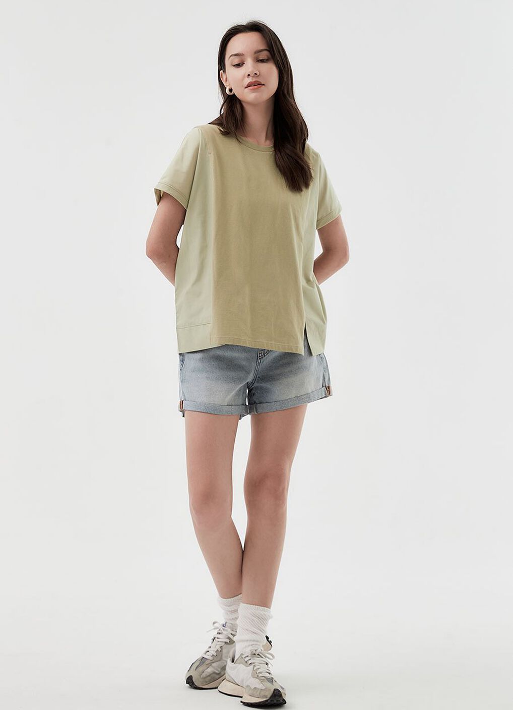 Blend Spilt Hem Maternity & Nursing Top, , hi-res image number 0