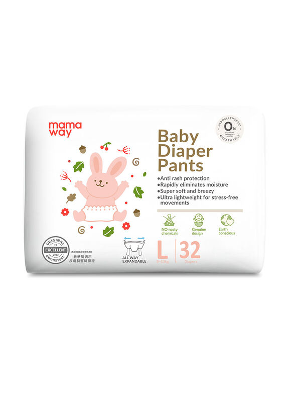 Mamaway Baby Diaper Pants (L , 32 pcs)