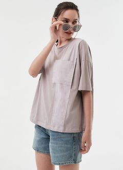 Blend Short Sleeve Maternity & Nursing Top, , hi-res
