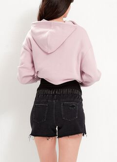 Raw Hem Ripped Maternity Denim Shorts, , hi-res