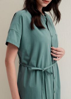 Cotton Maternity & Nursing Shirt Dress, , hi-res