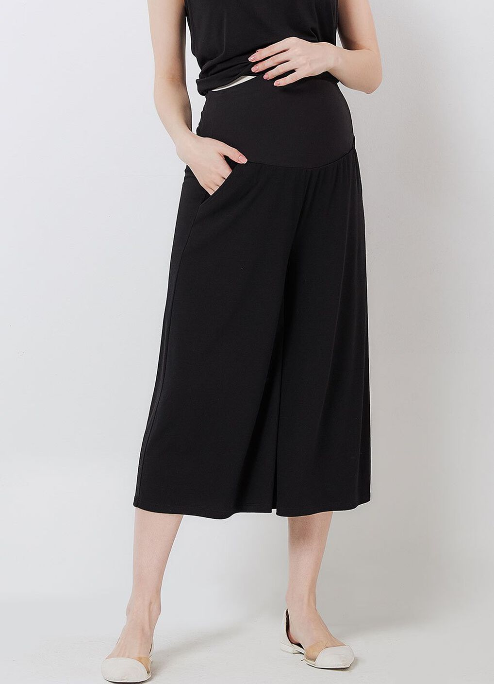 Maternity & Nursing Top Plus Wide Leg Pants Co-Ord Set, Black, hi-res image number 5