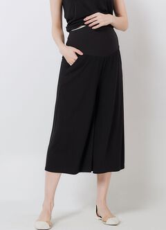 Maternity & Nursing Top Plus Wide Leg Pants Co-Ord Set, Black, hi-res
