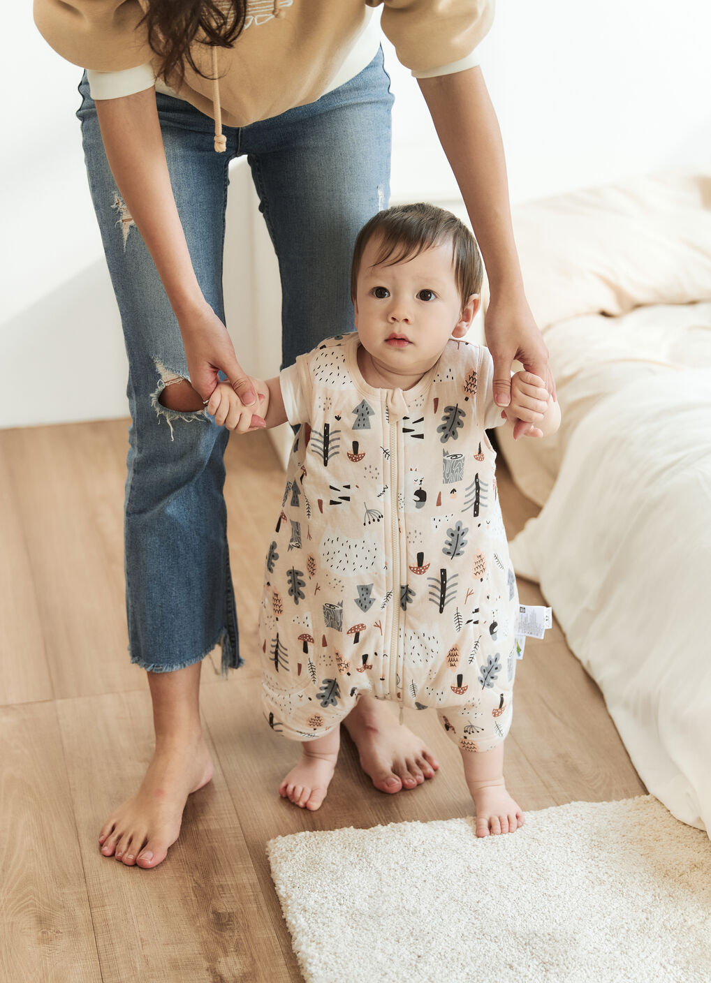 Lightweight Optimum Temp. Sleep Suit-Forest Family, Orange, hi-res image number 3