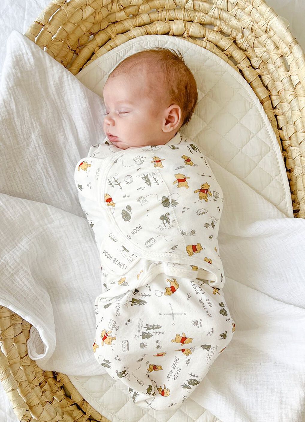Disney Winnie The Pooh Cocoon Swaddle Wrap 2 Pack-White-F, White, hi-res image number 1