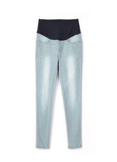 Maternity Stretch Skinny Jeans, Light Blue, hi-res