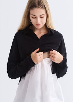Skipper Collar 2 in 1 Maternity & Nursing Layered Jumper, , hi-res