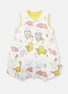 Lightweight Optimum Temp. Sleep Suit- Dinosaur, Mustard, hi-res