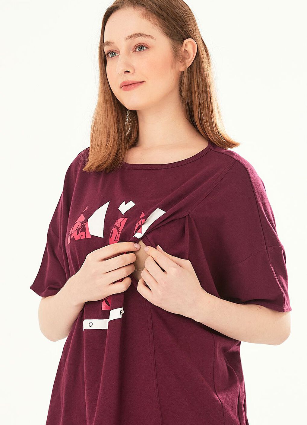 Disney Minnie Maternity & Nursing Top, Berry, hi-res image number 1
