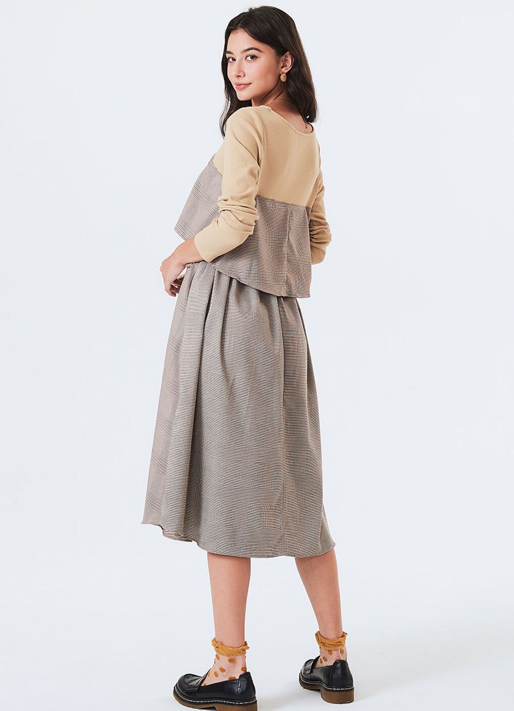 Splicing Maternity & Nursing Dress, Khaki, hi-res image number 5