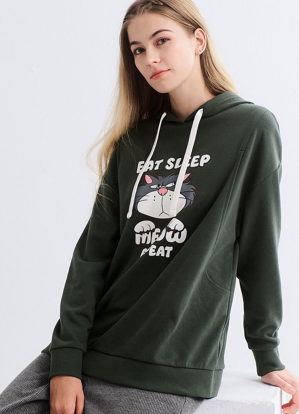 Disney Lucifer Long Sleeves Maternity & Nursing Top, Green, hi-res image number 1