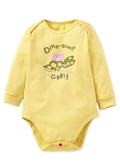 Dinosaur George Pig Baby Cotton Long Sleeve Bodysuit, , hi-res