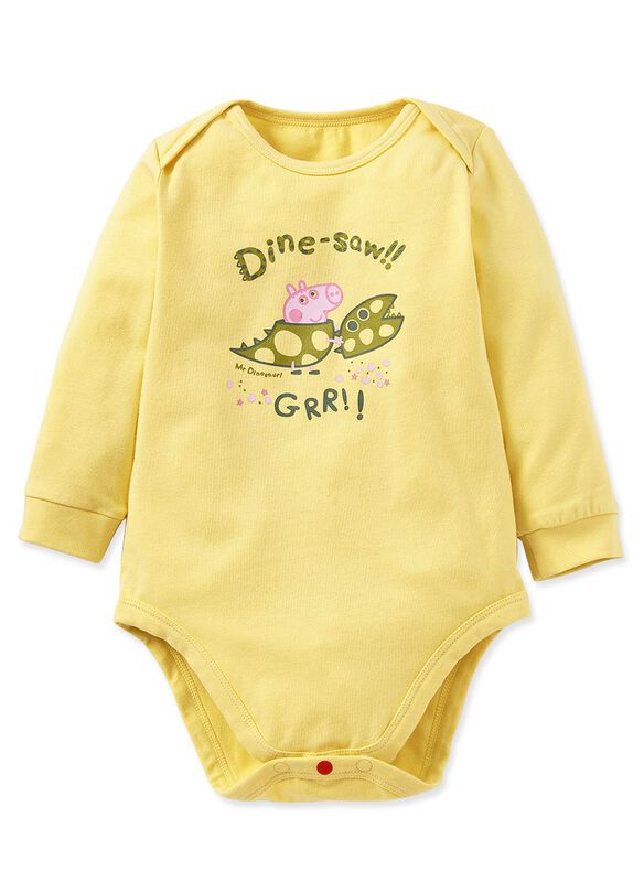 Dinosaur George Pig Baby Cotton Long Sleeve Bodysuit