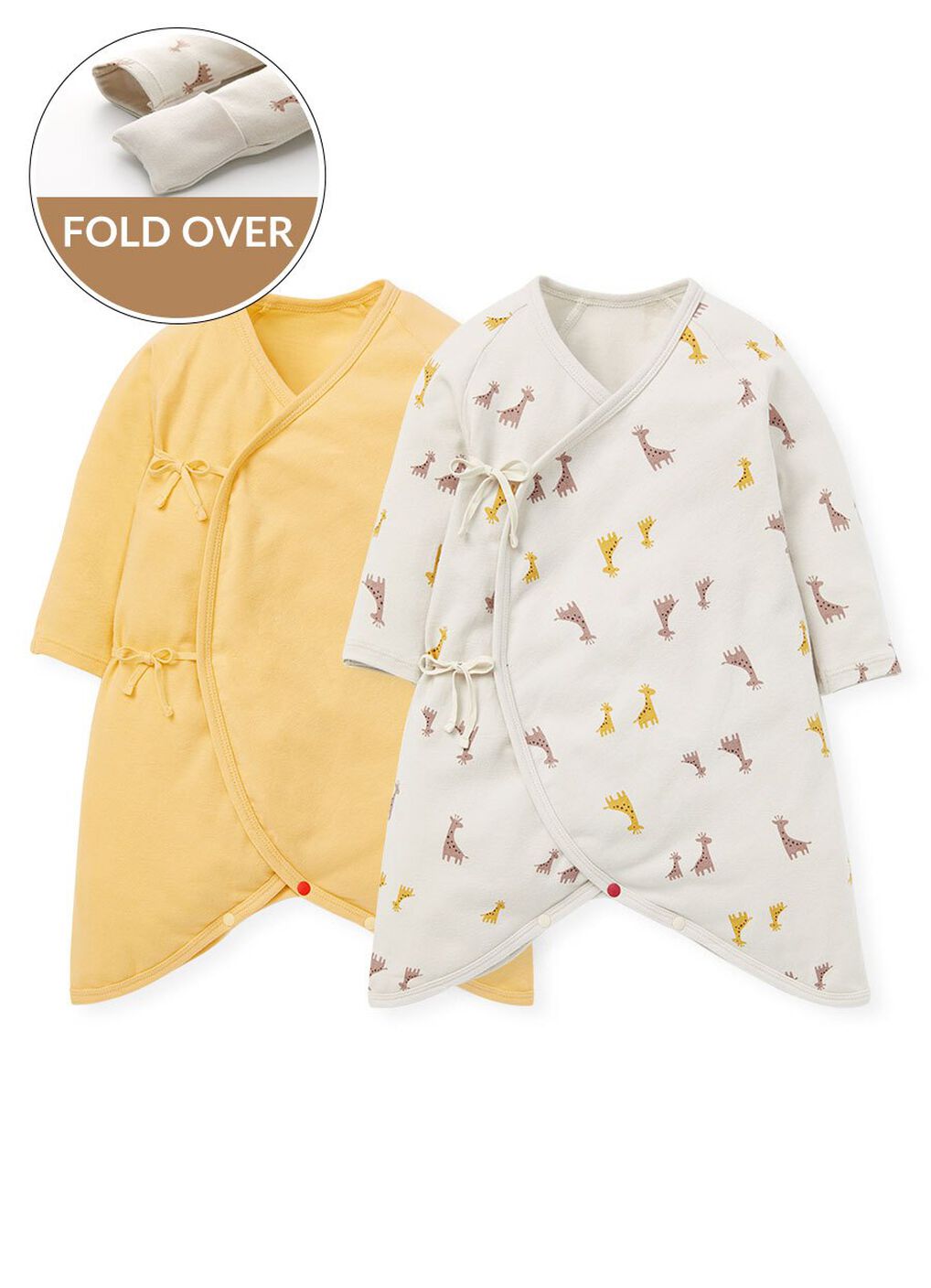 Giraffe Newborn Cotton L/S Romper 2 Pcs Pack, , hi-res image number 0