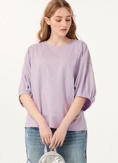 Lantern Sleeves Cotton M&N Top, , hi-res