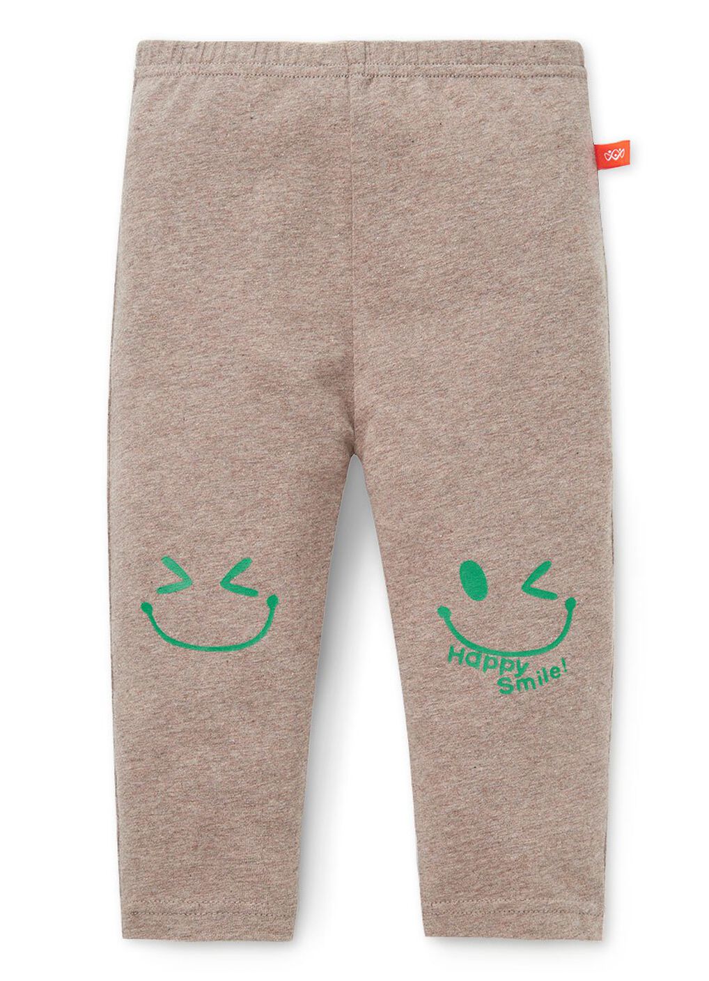 Baby Cotton Full-length Leggings-Smile, Khaki, hi-res image number 0