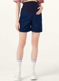 The A-Line Maternity Denim Shorts, , hi-res