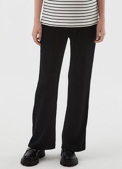 Pleated Maternity Straight Leg Pants, Black, hi-res