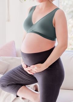 Ultra Silky Crossover Sleeping & Nursing Bra, Green, hi-res