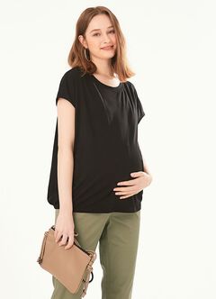 Cap Sleeve Maternity & Nursing Top, , hi-res