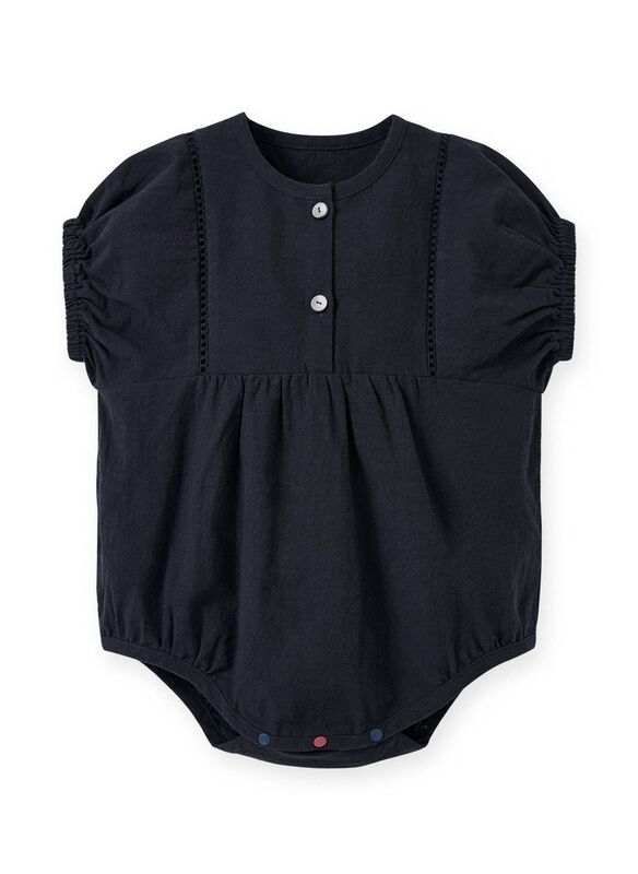 Lace Baby Puff Sleeve Romper