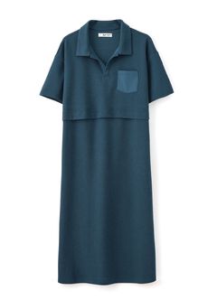 Waffle M&N Polo Dress, Navy, hi-res