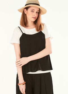 2 in 1 Maternity & Nursing Spliced Top, Black, hi-res