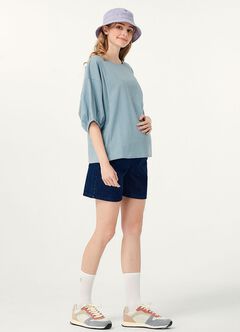 The A-Line Maternity Denim Shorts, , hi-res