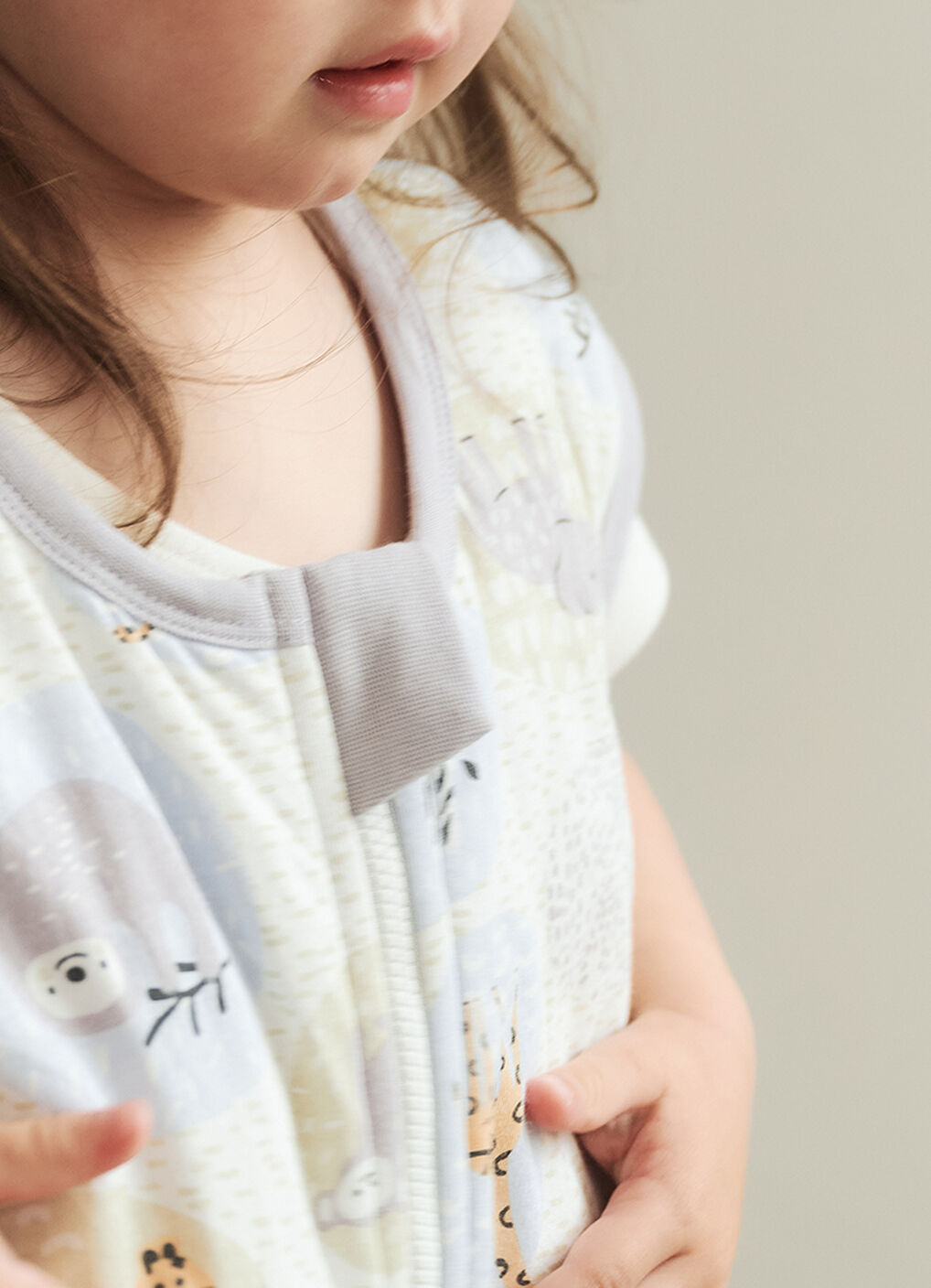 Lightweight Optimum Temp. Sleep Suit-Animal Bubbles, Grey, hi-res image number 3