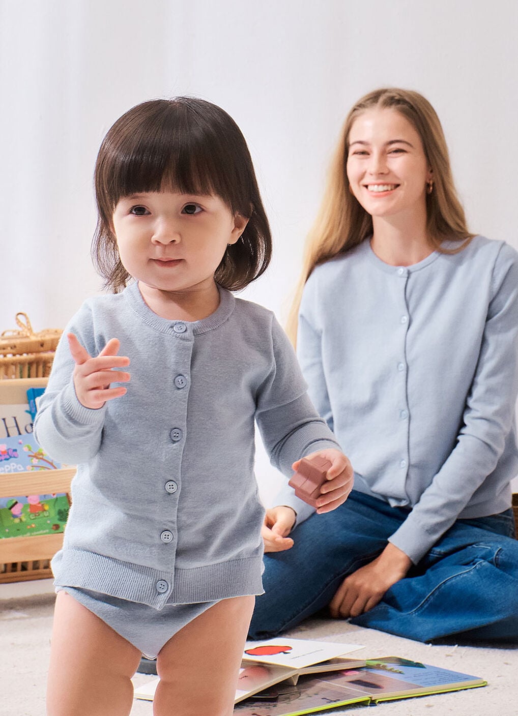 Knitted Crew Neck Maternity & Nursing Cardigan, , hi-res image number 5