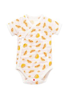 Newborn Cotton Mesh Short Sleeve Bodysuit 2 Pack, Orange, hi-res