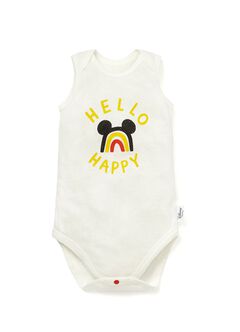 Baby Cotton Mesh Sleeveless Bodysuit 2 Pack, Cream, hi-res