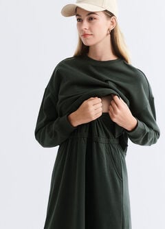 Back Slit Maternity & Nursing Two-Piece Dress, , hi-res