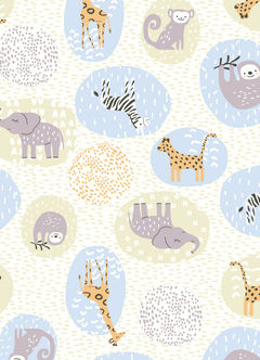 Lightweight Optimum Temp. Sleep Suit-Animal Bubbles, Grey, hi-res