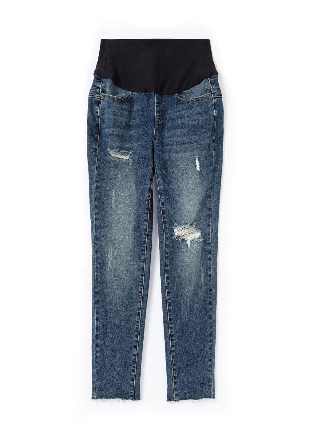 Raw Hem Ripped Maternity Skinny Jeans, , hi-res image number 5