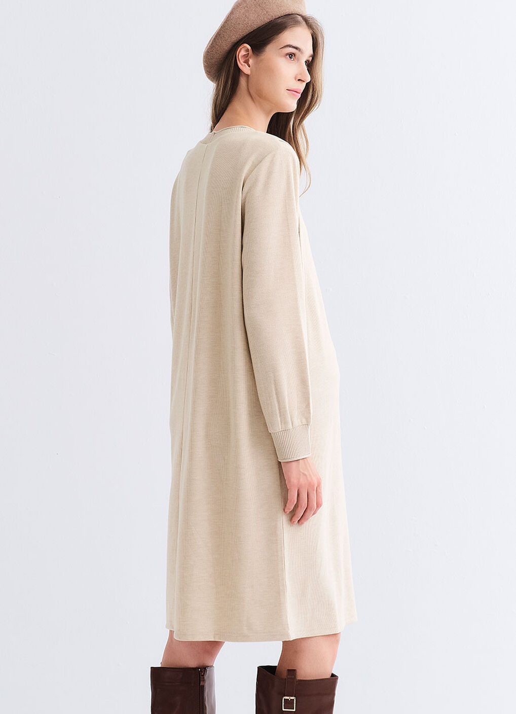 Soft Touch Maternity & Nursing Knit Dress, Cream, hi-res image number 5