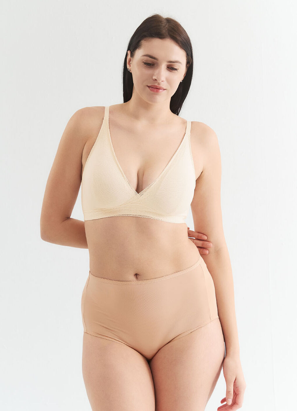Breezy Lace Crossover Maternity & Nursing Bra, Cream, hi-res image number 3